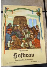 VINTAGE TURNER INN HOFBRAU MENU LOS ANGELES CALIF.  PRINTED IN GERMANY GR8 COLOR picture
