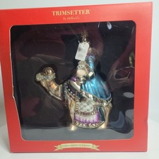 New, Trimsetter Wiseman On Camel Blown Glass Christmas Ornament, Made in Poland picture