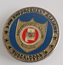 Law Enforcement Academy Tuscaloosa Thin Blue Line Shield Challenge Coin 1.75