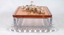 Vintage Imperial Candlewick Cigarette / Trinket Box, Copper Tone Mirrored Lid picture
