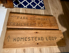 VINTAGE ORIGINAL U.S. FOREST SERVICE TRAILHEAD CEDAR SIGNS picture