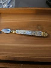 Antique Short Letter Opener - Bird with Envelope and Floral Pattern picture