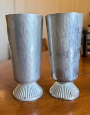 Continental Mark Hammered Aluminum Footed Tumblers Pair picture