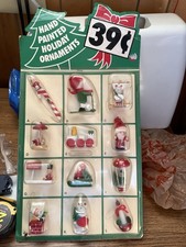 Vtg RARE 1950s-60s Cardboard 39cents Holiday Ornaments Dealer Store Display picture