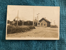 RPPC Farragut Iowa Burlington RR Depot Posted 1911 Esther Coleman Ausley NE picture