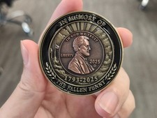 Fallen Penny Challenge coin - Death of the penny. 1793-2025 - 2