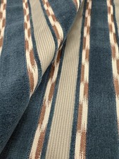 Colefax & Fowler Ikat Cut Velvet Stripe Fabric- Almeria / Navy 1.30 yds F4895-03 picture