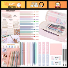 Cute 38 PCS School Supplies Kit - Aesthetic Stationery Set, Large Pencil Case, P picture