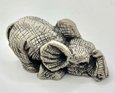 Vintage Gray Sleeping Elephant Animal Figurine Decor Made in Taiwan R.O.C. picture