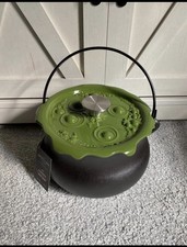 Smith and Clark 4 Quart Cast Iron Cauldron Pot Green Bubbling Lid NEW SHIPS FAST picture