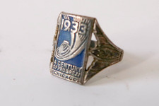 Vtg 1933 Chicago World's Fair Century of Progress Sterling Silver Enamel Ring picture