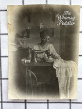 Antique 1921 Woman Sewing on Treadle Sewing Machine Interior Snapshot Photo picture