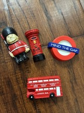 Vintage 1995 Yarto Subway Beefeater & Double Deck Bus Fridge Magnets Collectible picture