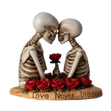 Love Never Dies Skull Figurine Statue Skeleton Halloween picture