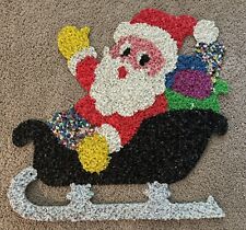 Vintage Santa  in  Sleigh Popcorn Melted Plastic Popcorn Christmas Decoration picture