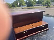 The Bombay Company 1989 Stepped Letter Desk Organizer Mahogany Hinged 10“ X 5.5“ picture