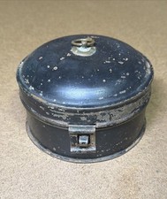 VTG Unusual 5 Section Tin Slice Container 6” - NO GRATER - Black Used Victorian? picture