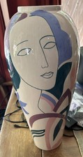 Vintage 15” Slava 1984 Abstract Post Modern 1970 80s STUDIO POTTERY Vase Female picture
