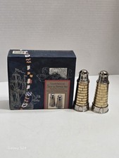 Vintage Style BRASS AND CHROME AUTHENTIC MODELS Lighthouse Salt And Pepper... picture