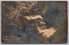 Postcard Gowanda NY The Glen Waterfall Stream Real Photo RPPC Azo 1910 picture