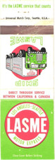LASME Motor Express Los Angeles Seattle Vintage Matchbook Cover 1970s Freight picture