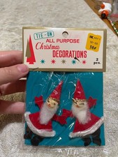 Vintage K-Mart Santa Claus Christmas Decoration in Package Tie-On MCM NEW picture
