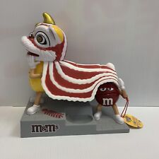 M&M's World Mars Inc. Chinese Lion Dragon Candy Dispenser Yellow Red Ltd Ed NEW picture