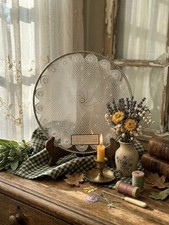 Vintage Elissa Schwartz Signed Glass Lace Vanity Tray Dresser glass  Art 12