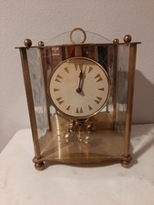 Vintage German Lantern Style Hall Craft Corp. Brass/Glass Wall Anniversary Clock picture