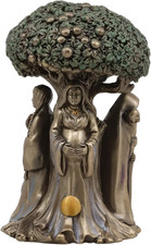 Celtic Triple Goddess Moon Statue - Hecate Brigid Wicca Decor 5.5