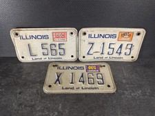 Vintage Illinois Motorcycle License Plates 1980s  L Z X Lot General Store picture