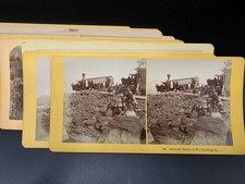 Antique Kilburn Brothers - 12 Stereoview Cards - Railroad Photographs - 1890 picture