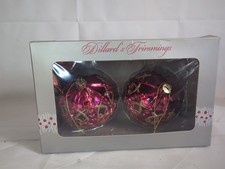 2 VTG Dillard's Trimmings Red & Gold Large Ornaments 4