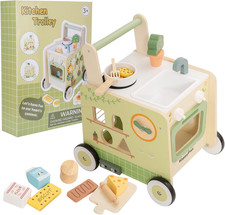 7-In-1 Wooden Baby Push Walker, Montessori Activity Center for Toddlers 1-3 picture