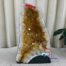18LB   Natural citrine geode crystal cluster quartz cathedrals specimen healing picture