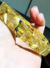 Natural Rare High Grade Titanium Quartz Bracelet, Approx  Cat's Eye Effect picture