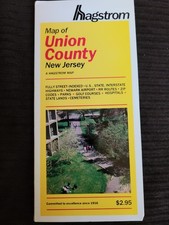 Vintage 1987 Hagstrom Map Union County New Jersey Very Good Condition picture