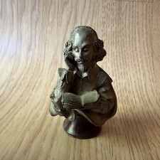 Vintage William shakespeare hand made signed English pewter desk ornament picture
