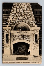 Monte Ne, AR-Arkansas, Oklahoma Row Dining Room Fireplace Vintage c1911 Postcard picture