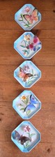 Napco Vtg 5 Porcelain Hand Painted Butterfly Trinket Dish Wall Hangers Japan  picture