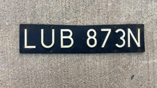 BLACK OLD POLISH LICENSE PLATE 76-00 #LUB873N Lublin Voivodeship picture