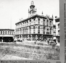 1867 SAN FRANCISCO MASONIC TEMPLE,NEW CORNER BRANCH OLD CORNER SALOON~NEGATIVE picture