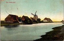 1909 Antique Denmark Landscape West Coast Postcard Windmill Fruitvale CA picture