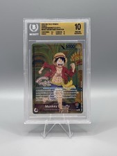 One Piece Monkey D. Luffy OP13-001 x French Grevin Promo Paris 2026 BGS 10 picture