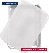 Nordic Ware Natural Aluminum Commercial Cake Pan with Lid, Rectangle Pan with Li picture
