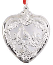 Wallace Silver Grande Baroque Heart 2016 Bird Perched - 3 3/4ht - Boxed 10927288 picture
