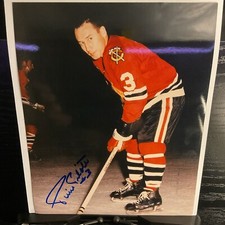 PIERRE PILOTE #3 HOF SIGNED 8X10 photo Chicago Blackhawks VERY NICE picture