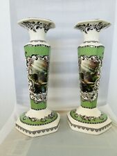 Rare Thomas Kinkade Pair Of Candlesticks Spode 2005 Garden of Grace Limited 1000 picture