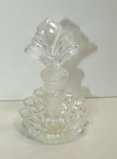 Vintage MCM Art Deco Style Pressed Glass Perfume Bottle picture