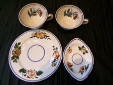 Syracuse China Peasantry O.P.CO. RR ? Plates Cups Sauce Bowl Mismatched Wedding picture